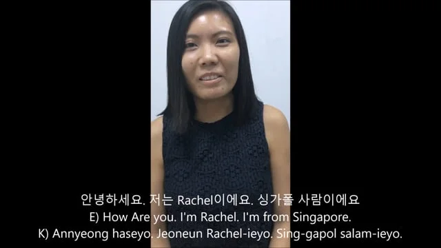 Rachel, Beginner 1 student speaking Korean
