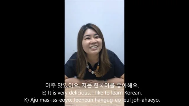 Susan, Beginner 1 student speaking Korean