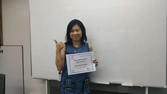 Anna, Beginner 1 student speaking Korean