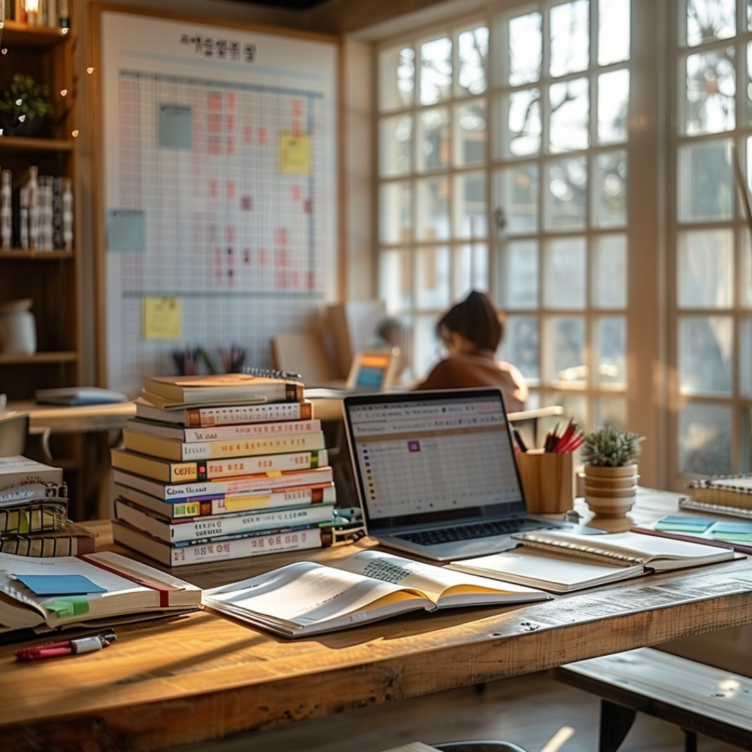 Students learning Korean in Singapore