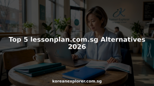 Educator reviewing lesson plans in workspace
