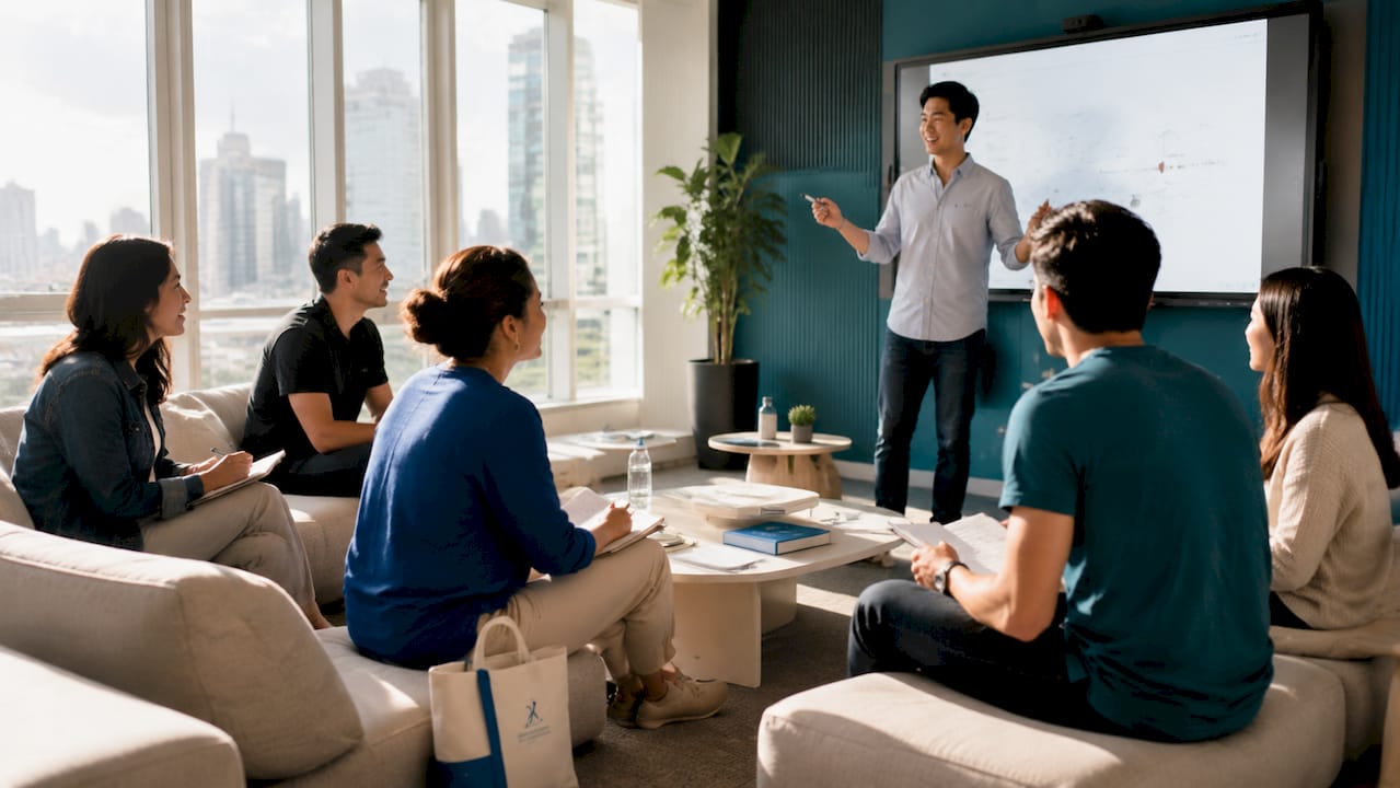 Adult learners in Korean Explorer classroom