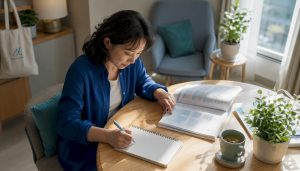 Adult Korean learner studying curriculum alignment