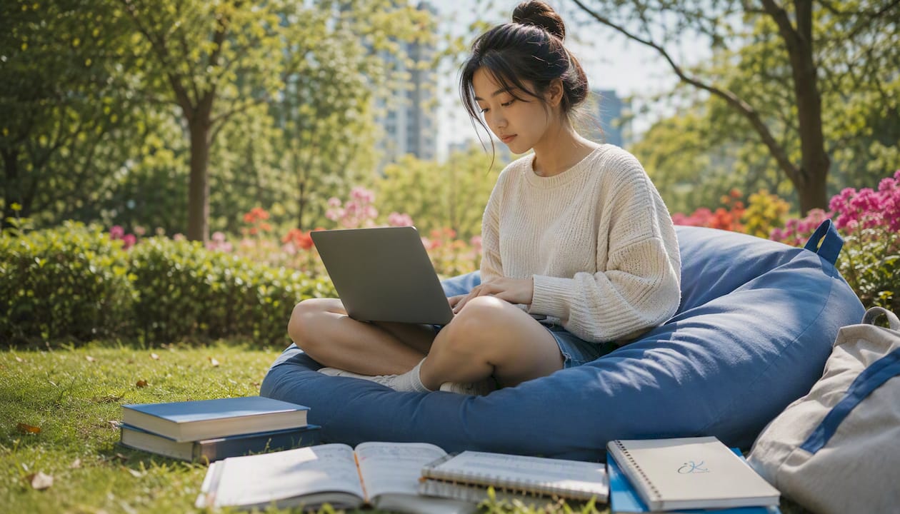 Learner engaging with online Korean language forum
