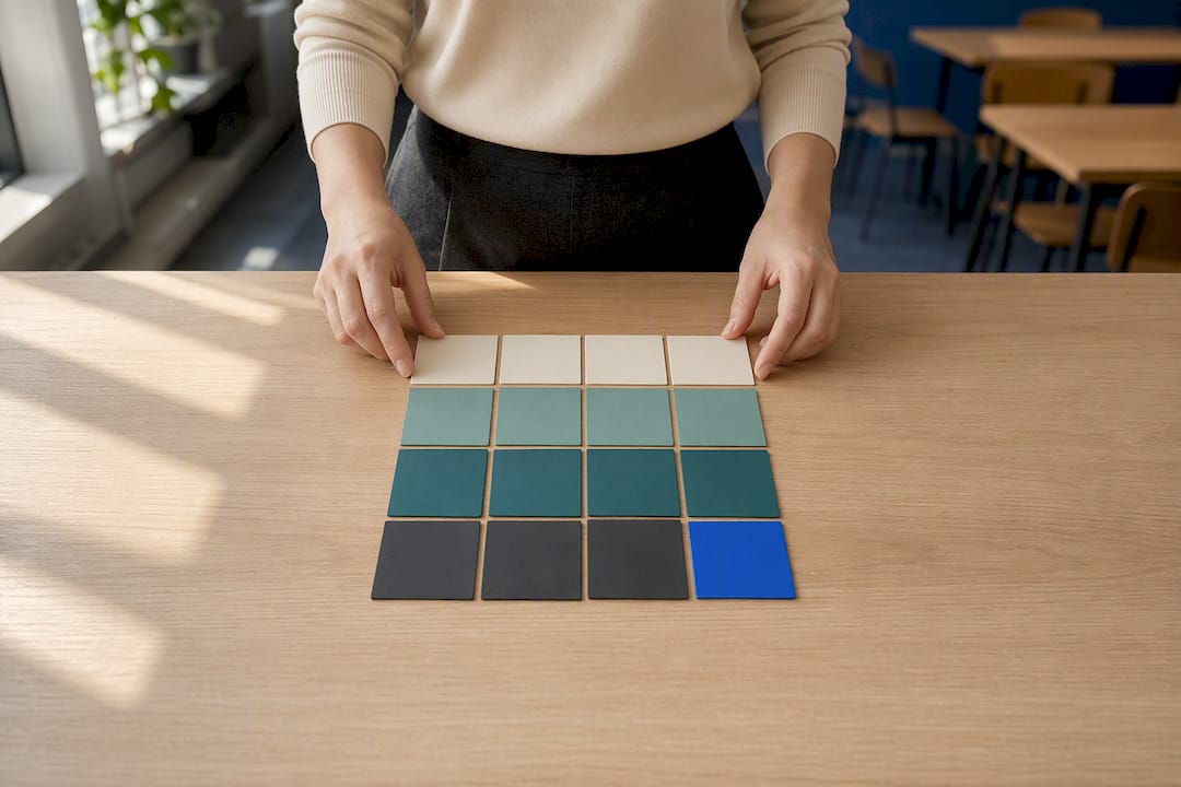 Color-coded Korean sentence ending grid