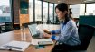 Woman filling Korean job application in office