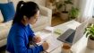 Woman studying Korean language flexibly at home