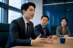 Professional giving formal Korean workplace update